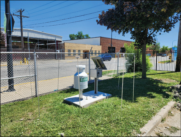 Photograph of the north view of the second Rain Gage at Cicero, Illinois.