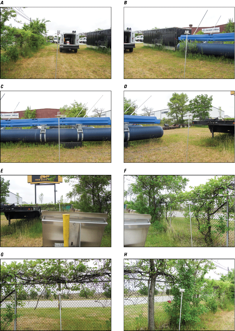 Eight photographs, one every 45 degrees from north at Rain Gage at Hegewisch, Illinois.