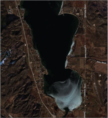 Osoyoos Lake and surrounding land features are shown.