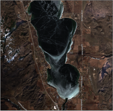 Osoyoos Lake and surrounding land features are shown.