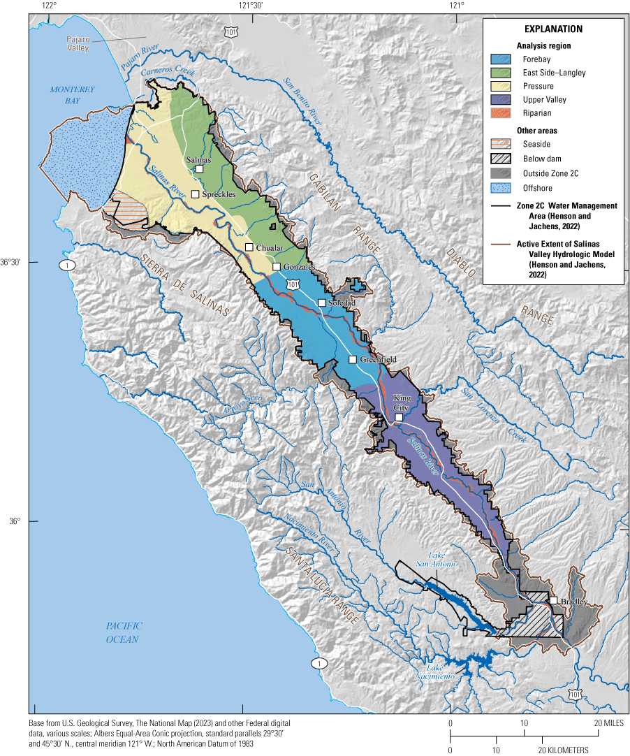 15. The Upper Valley, Forebay, and Pressure and East Side-Langley regions span the
                           upper, middle, and lower thirds of the valley, respectively.