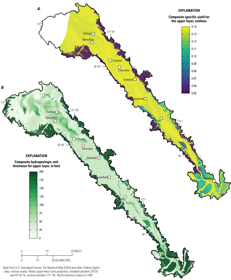 28. In general, the uppermost layer for each model cell is less than 100-feet thick,
                                 with a high specific yield.