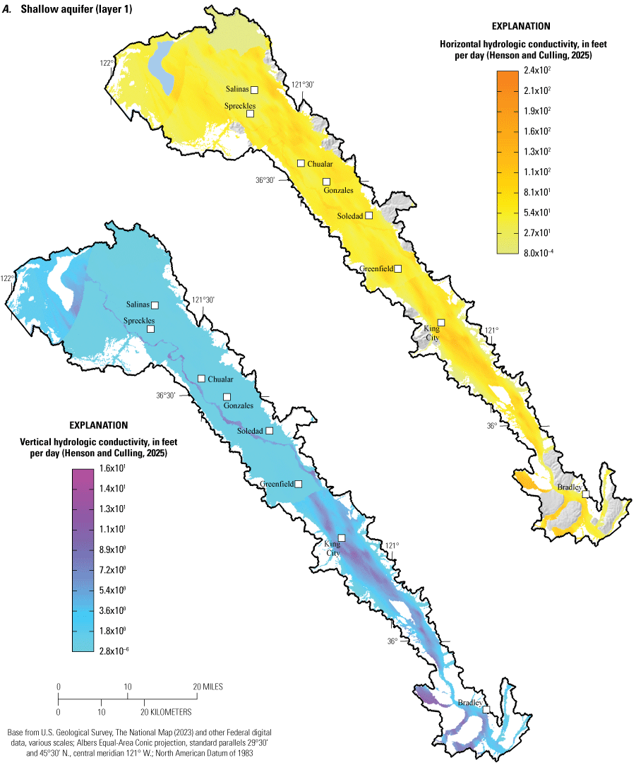 29. Hydraulic conductivities tend to decrease with depth and with increasing distance
                                 from the original sediment source.