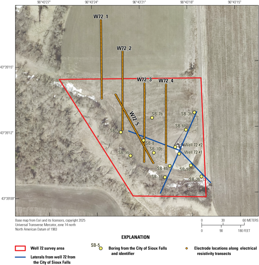 Transects W72_1–W72_4 are parallel, running north to south. Transect W72_5 is transversal,
intersecting transects W72_2 and W72_3 as it runs north-northwest to south-southeast.