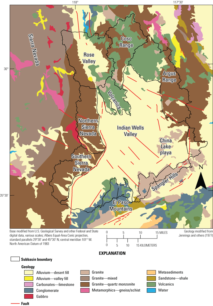 3. Alluvium desert fill covers more than 50 percent of the Indian Wells Valley area.