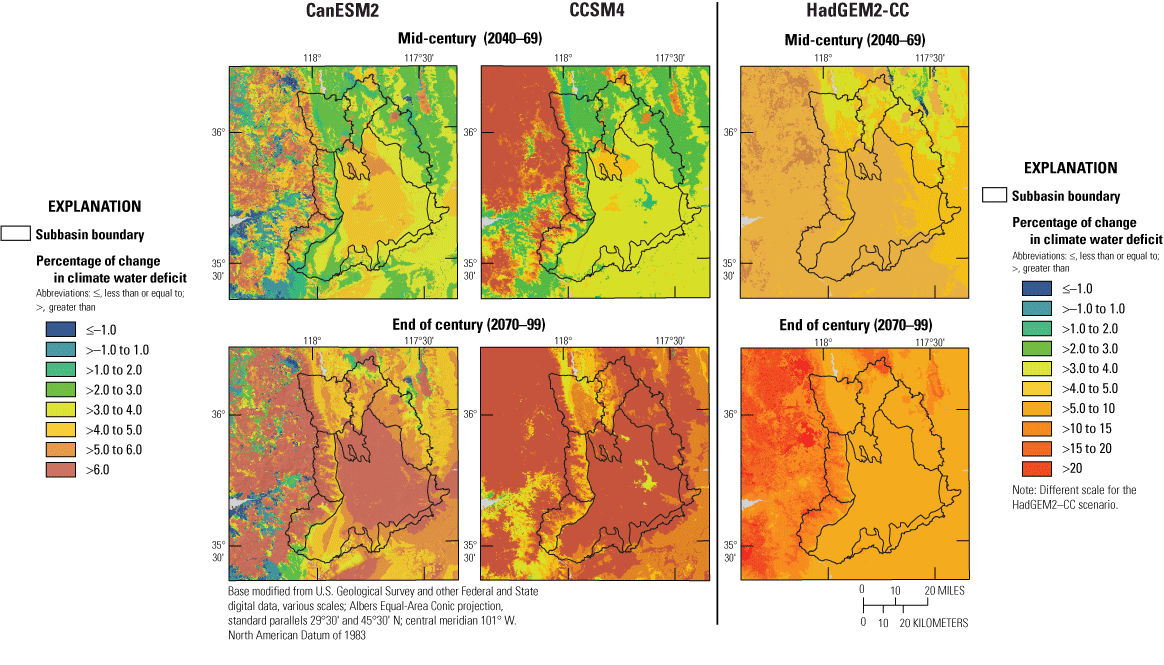 10. Change in climatic water deficit in Indian Wells Valley, California.