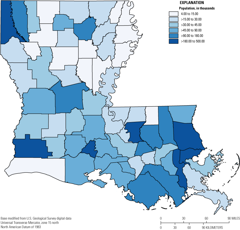 Population is generally greatest in the southeastern region of the State.