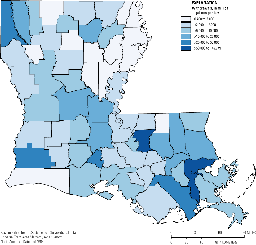 Public-supply withdrawals are generally greatest in the southeastern part of the State.