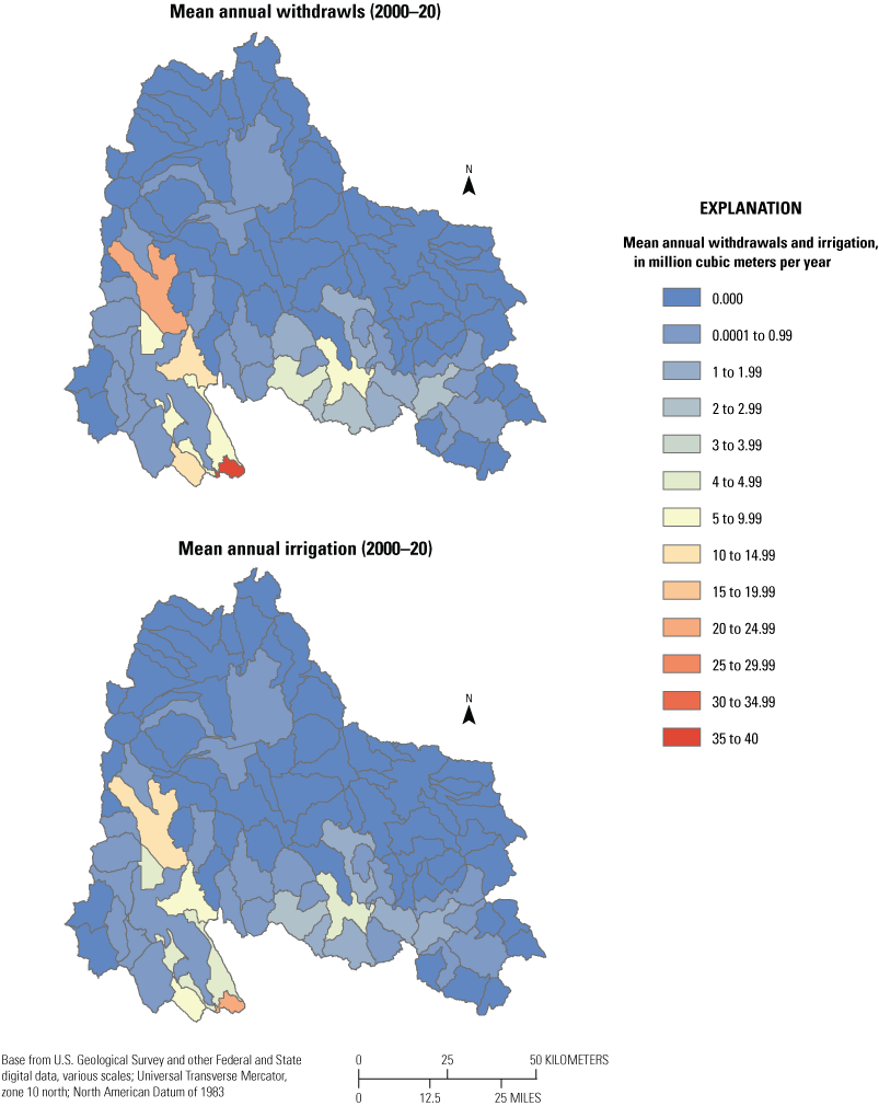3. Figure shows that most withdrawals occur in the southern area of the upper Klamath
Basin.