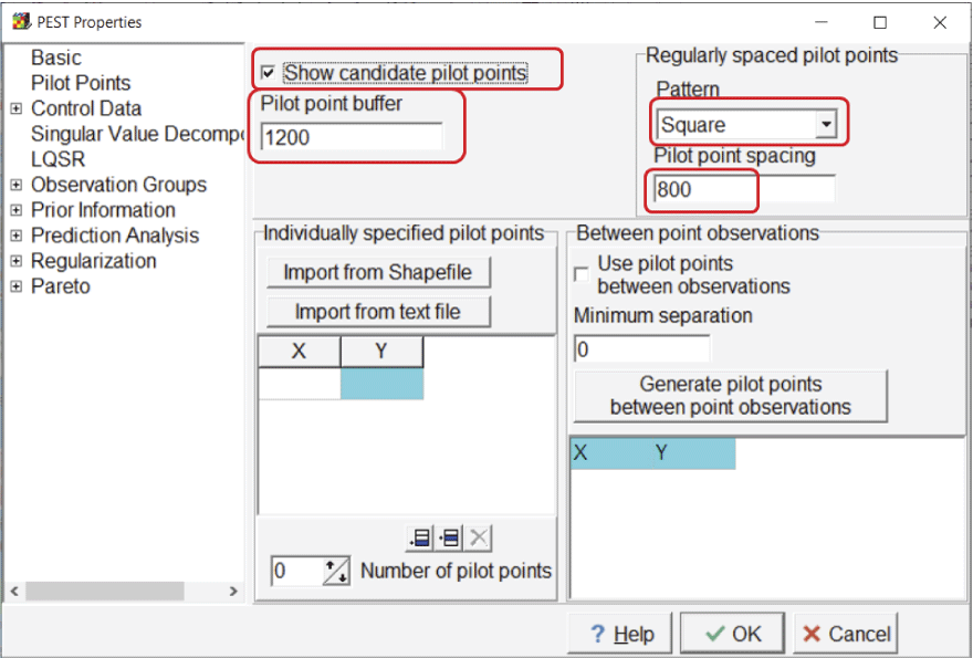 “Pilot Points” is selected from the directory shown in the dialog box.