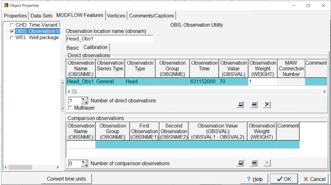 The “OBS: Observation Utility” box is checked in the directory pane.