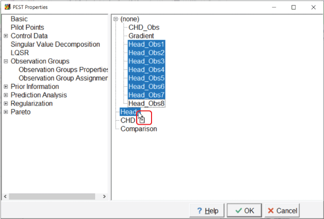 “Observation Groups” folder is open in the main directory pane.