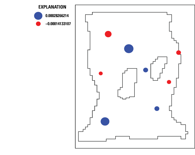 The 0.00028266215 value is represented in 4 locations, and the –0.00014133107 value
                        is represented in 4 locations.