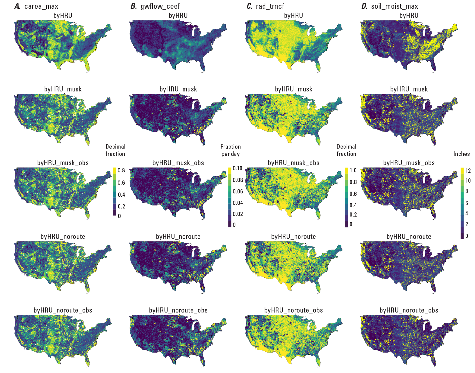Values are depicted by a color scale on a map of the United States
