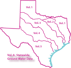 Map of Texas basins with stations included in this volume.