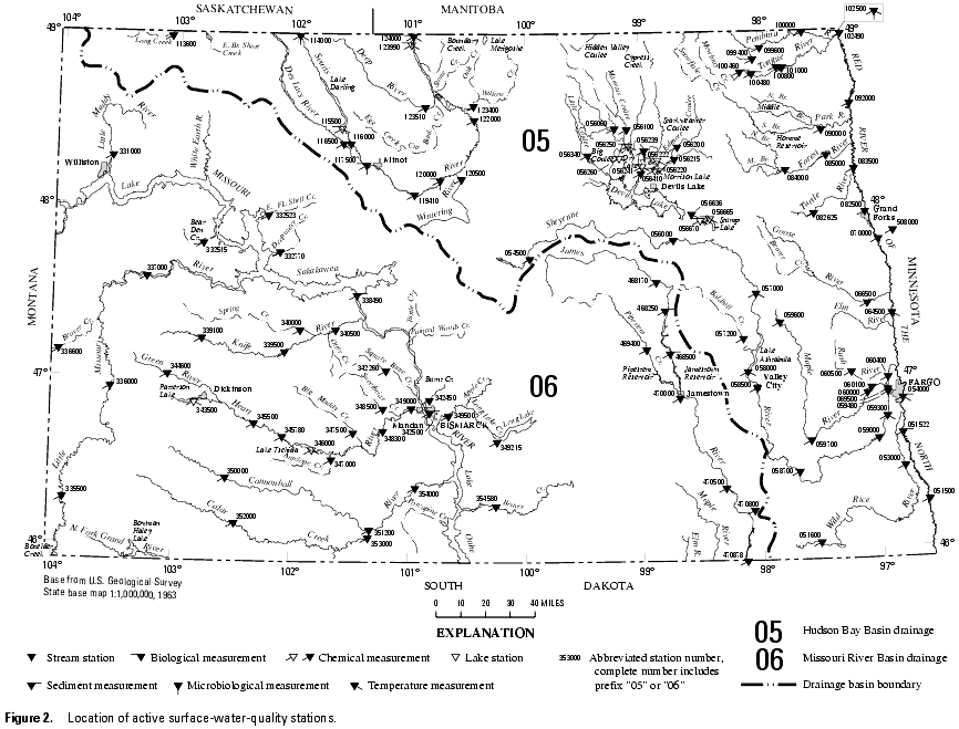 Map showing location of active surface-water-quality stations