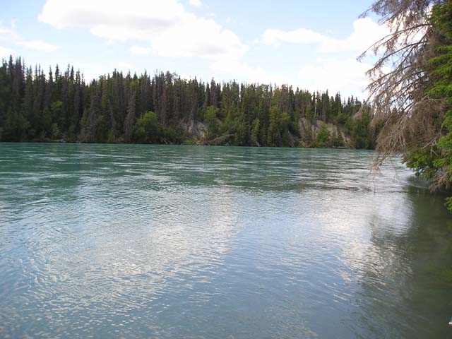 photo of the downstream view of the Kenai River below Skilak Lake outlet near Sterling