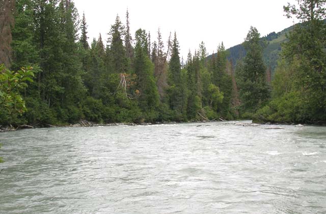 photo of the downstream view of Sixmile Creek near Hope