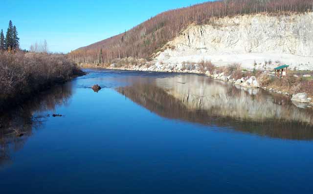 photo of the downstream view of the Chena River near Two Rivers