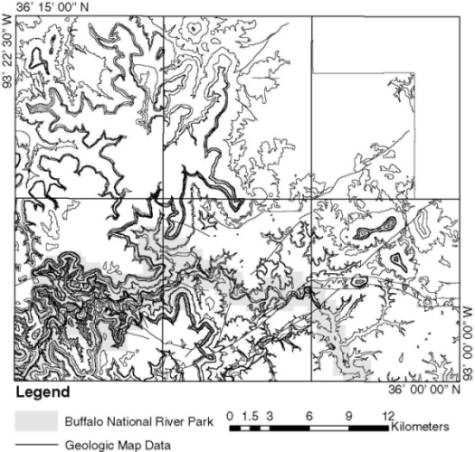 Figure 2: Map showing the extent of published and unpublished geologic map data and quadrangle boundaries.