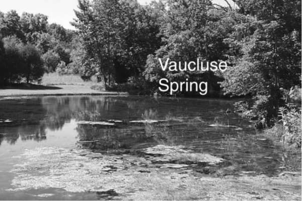 Figure 9. Vaucluse Spring issuing from the Beekmantown Group near Vaucluse, Frederick County, Virginia.