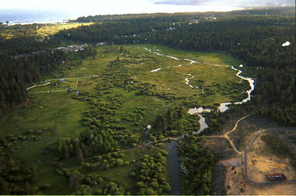 Arial photo of
			    Upper Truckee River