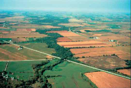 arial view of farmland