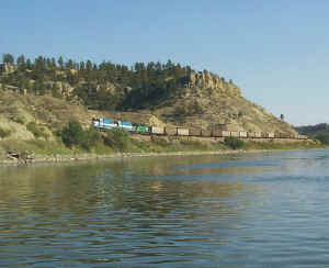 Photo 2. Quiet water on the Yellowstone River below the mouth of the Bighorn River.