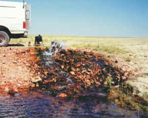 Photo 5. Coalbed methane discharge point in the Powder River Basin.