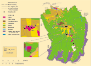 Figure 1. Location of the study area, ground-water sampling sites, and land use/land cover.