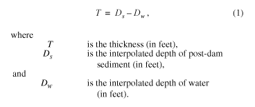 equation 1 for estimating sediment volume